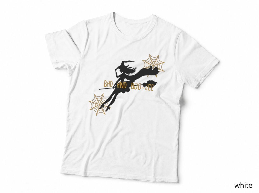 Halloween Bad and Boo-Jee Bougie Boo Cute Witch Funny Women T-Shirt