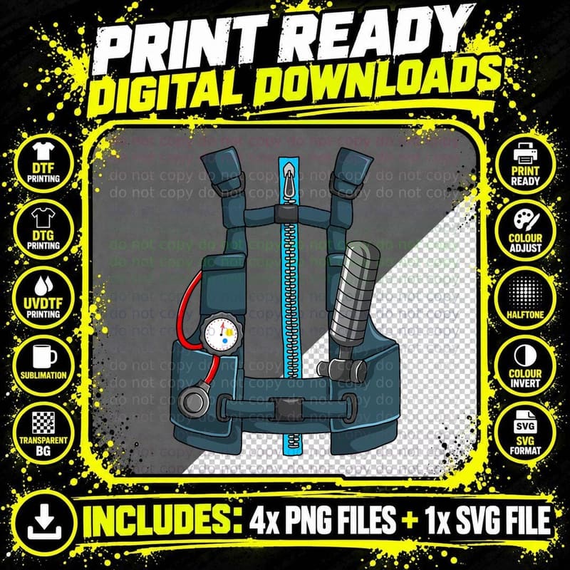 Halloween Costume DIY Funny Easy Lazy Scuba Diver Png SVG Digital Bundle