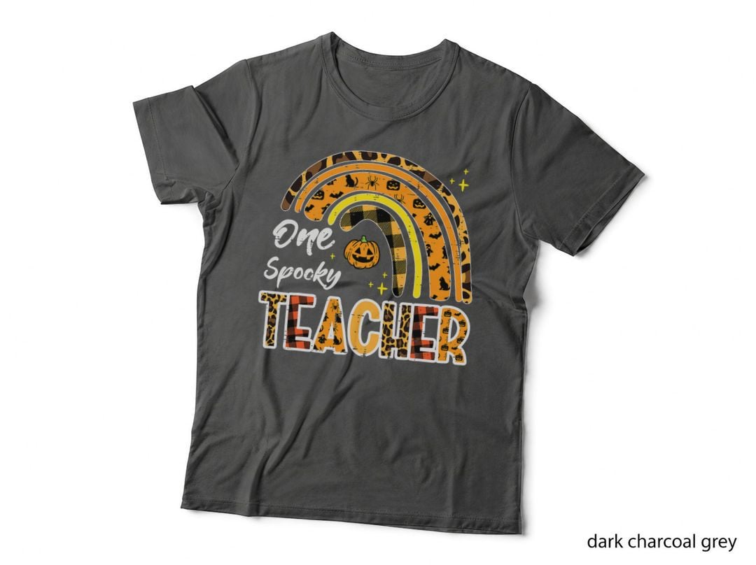 Halloween One Spooky Teacher Rainbow Funny Costume Women T-Shirt