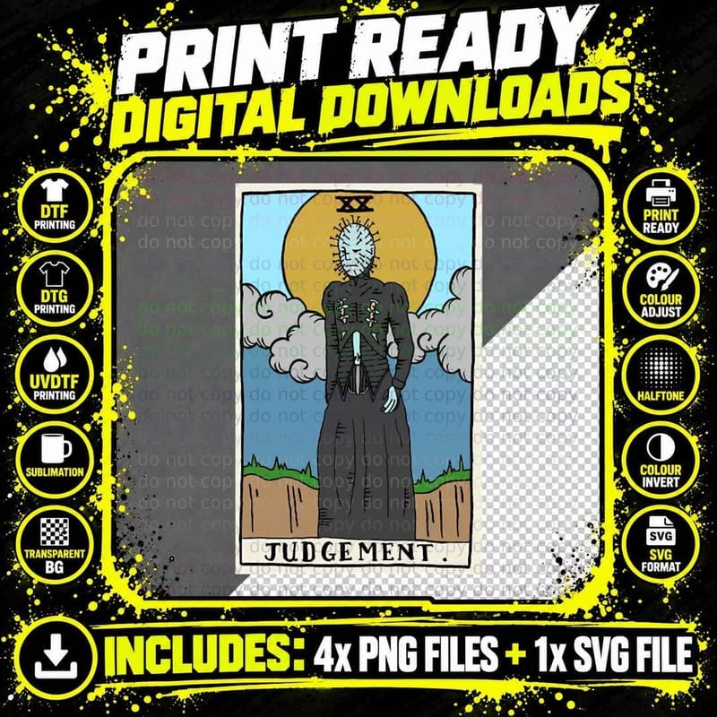Horror Arcana - Judgement T-Shirt Png SVG Digital Bundle