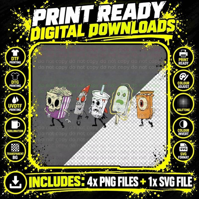 Horror Movie Lobby T-Shirt Png SVG Digital Bundle