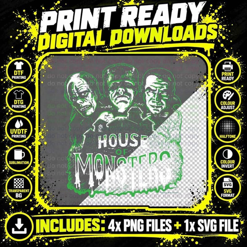 House of Monsters T-Shirt Png SVG Digital Bundle