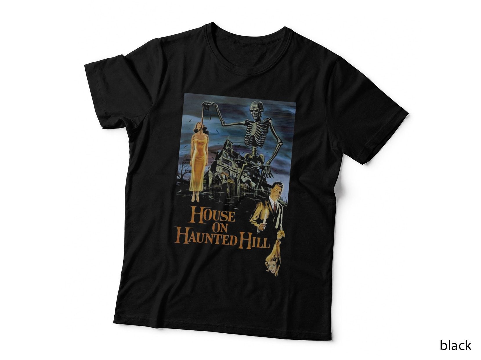 House on Haunted Hill, from a 1959 Campy Horror Movie Poster T-Shirt