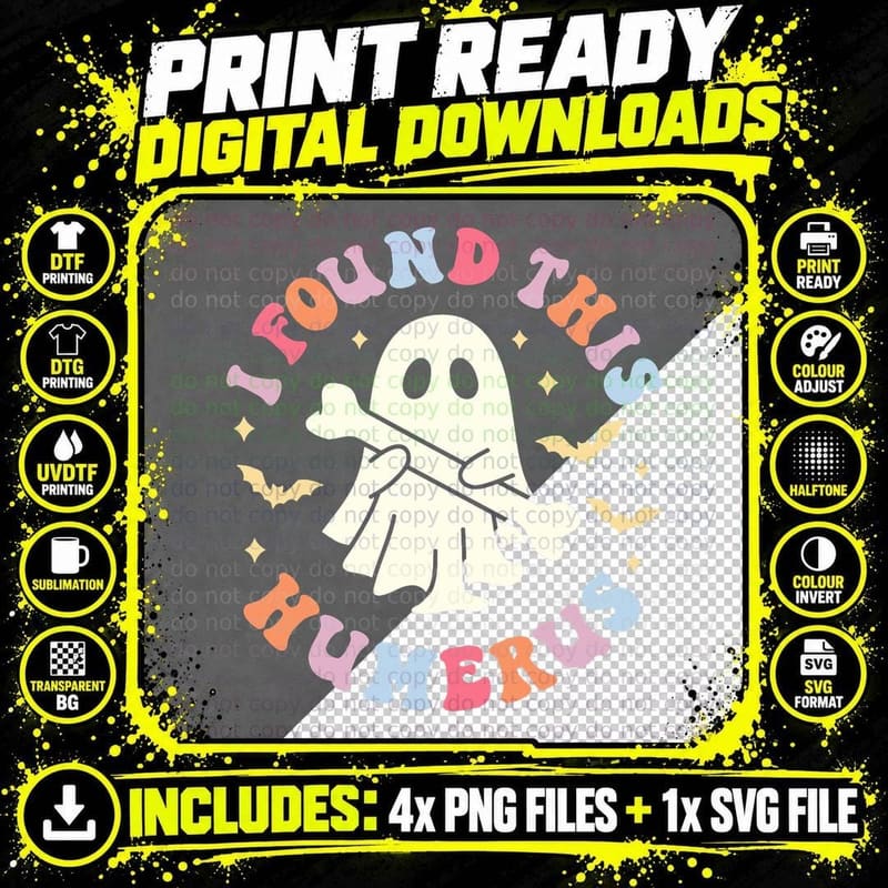 I Found This Humerus Pun Joke Humorous Halloween Costume Png SVG Digital Bundle