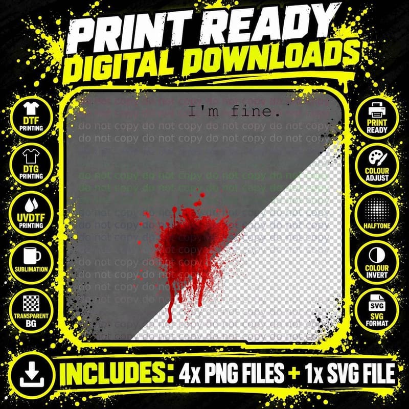 I'm Fine - Flesh Wound Halloween Costume T-Shirt Png SVG Digital Bundle