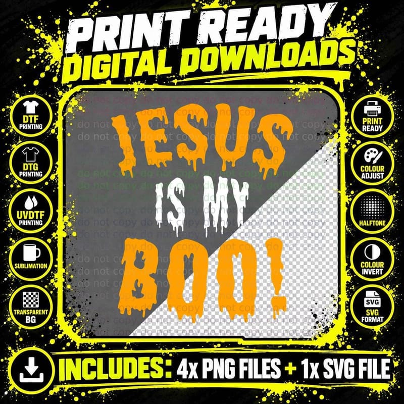 Jesus Is My Boo Christian Halloween Easy Costume T-Shirt Png SVG Digital Bundle