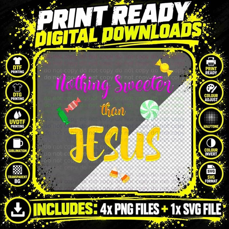 Jesus Trunk or Treat Candy Christian Halloween T-Shirt Png SVG Digital Bundle