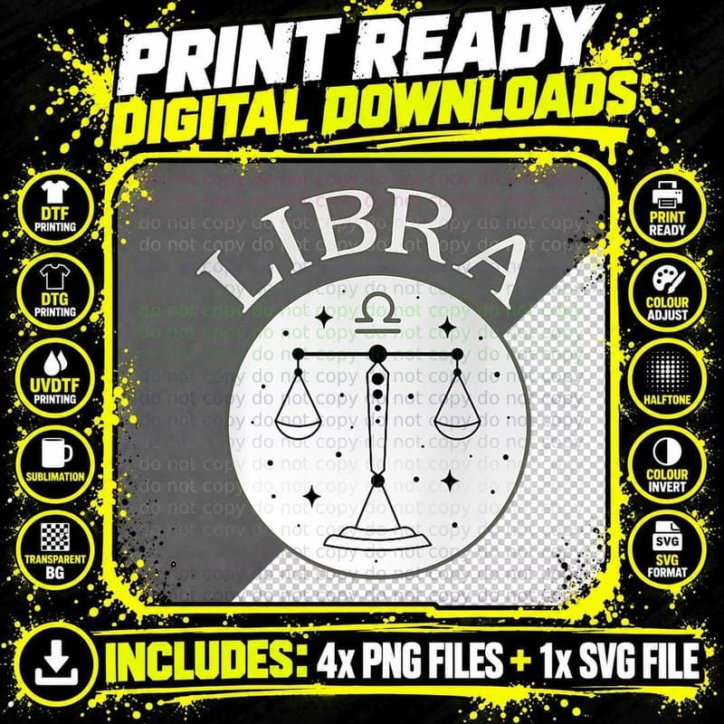 Libra Star Sign Zodiac Horoscope Cheeky, Apparel T-Shirt Png SVG Digital Bundle
