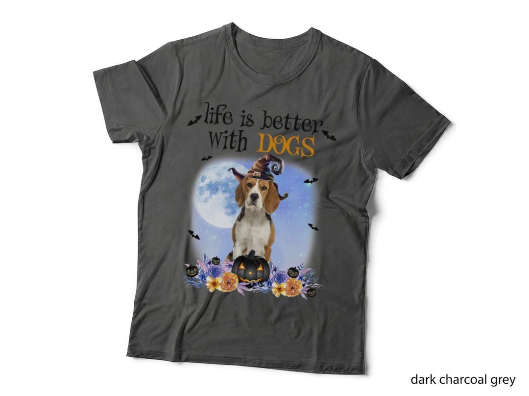 Life Is So Much Better With Dogs Beagle Pumpkin Halloween T-Shirt