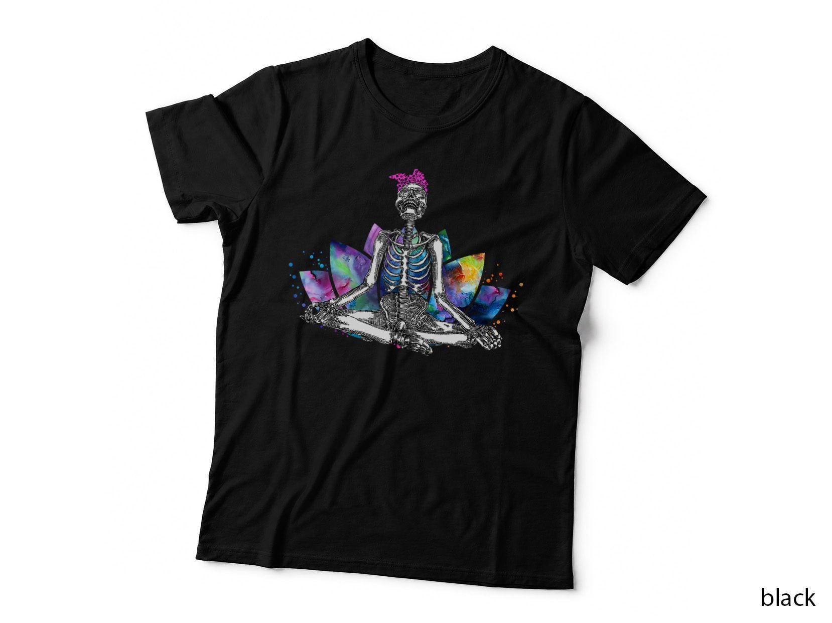 Meditating Skeleton Yoga Halloween Costume Yoya Lovers Top T-Shirt
