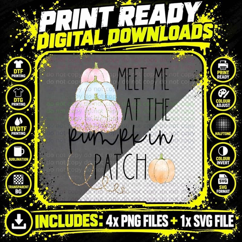 Meet Me at the Pumpkin Patch for Girls Women T-Shirt Png SVG Digital Bundle
