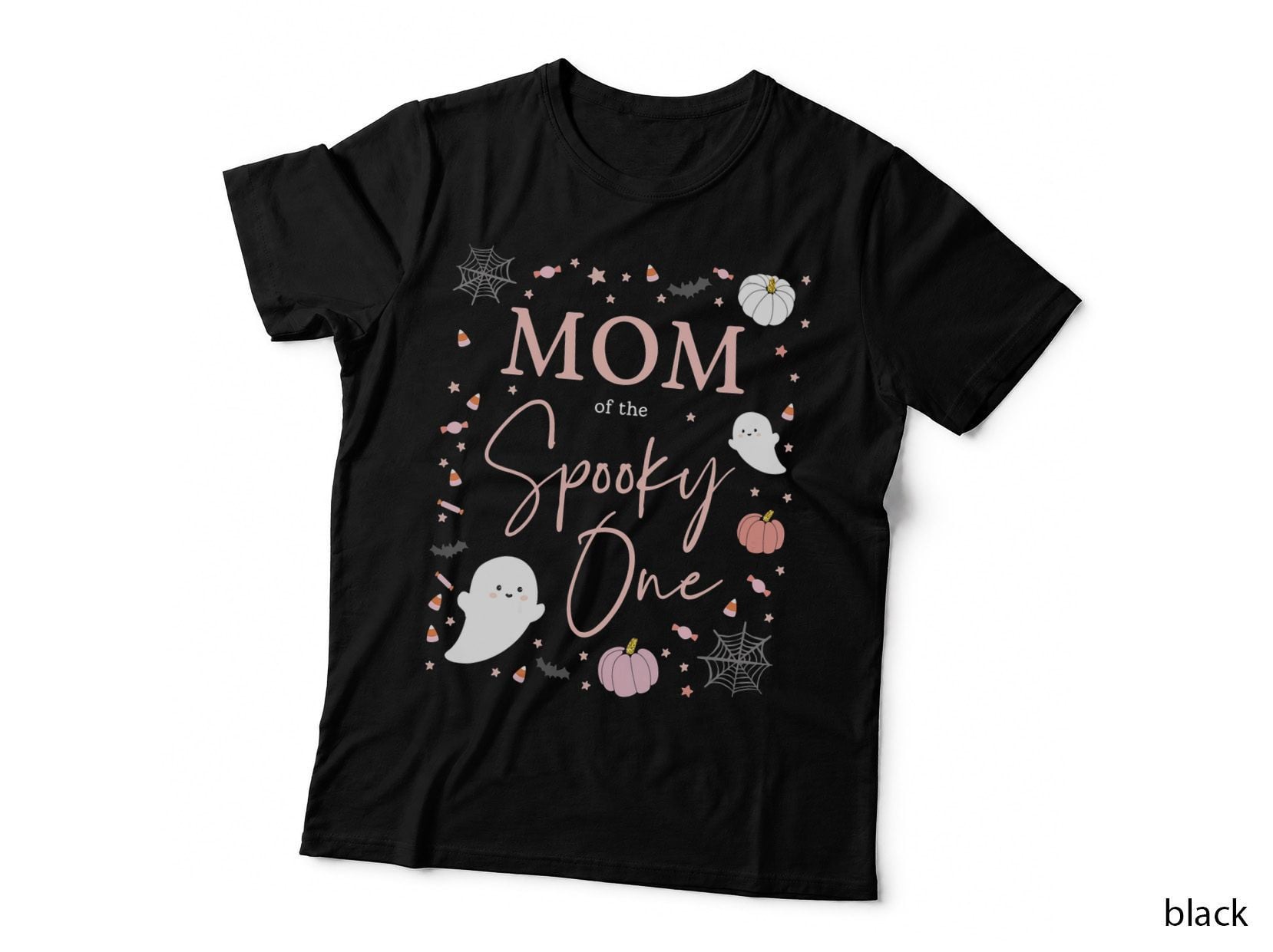 Mom of the Spooky One Girl First Birthday Pink Halloween T-Shirt