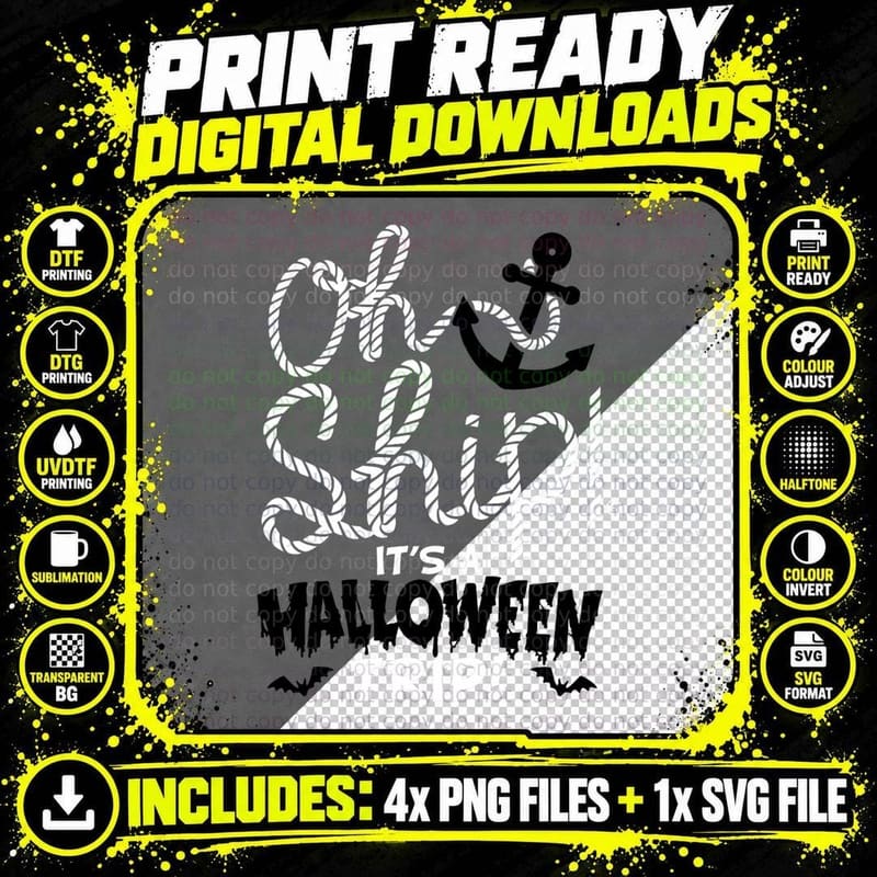 Oh, Ship Halloween Trip Halloween Cruise Shirt by Oh Png SVG Digital Bundle
