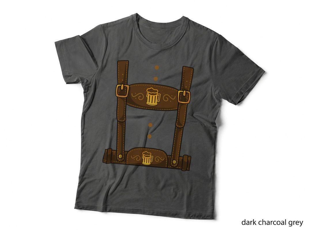 Oktoberfest Halloween Costume - Mens Lederhosen T-Shirt