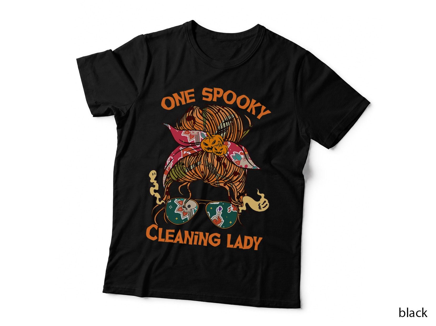 One Spooky Cleaning Lady Bandana Women Halloween T-Shirt