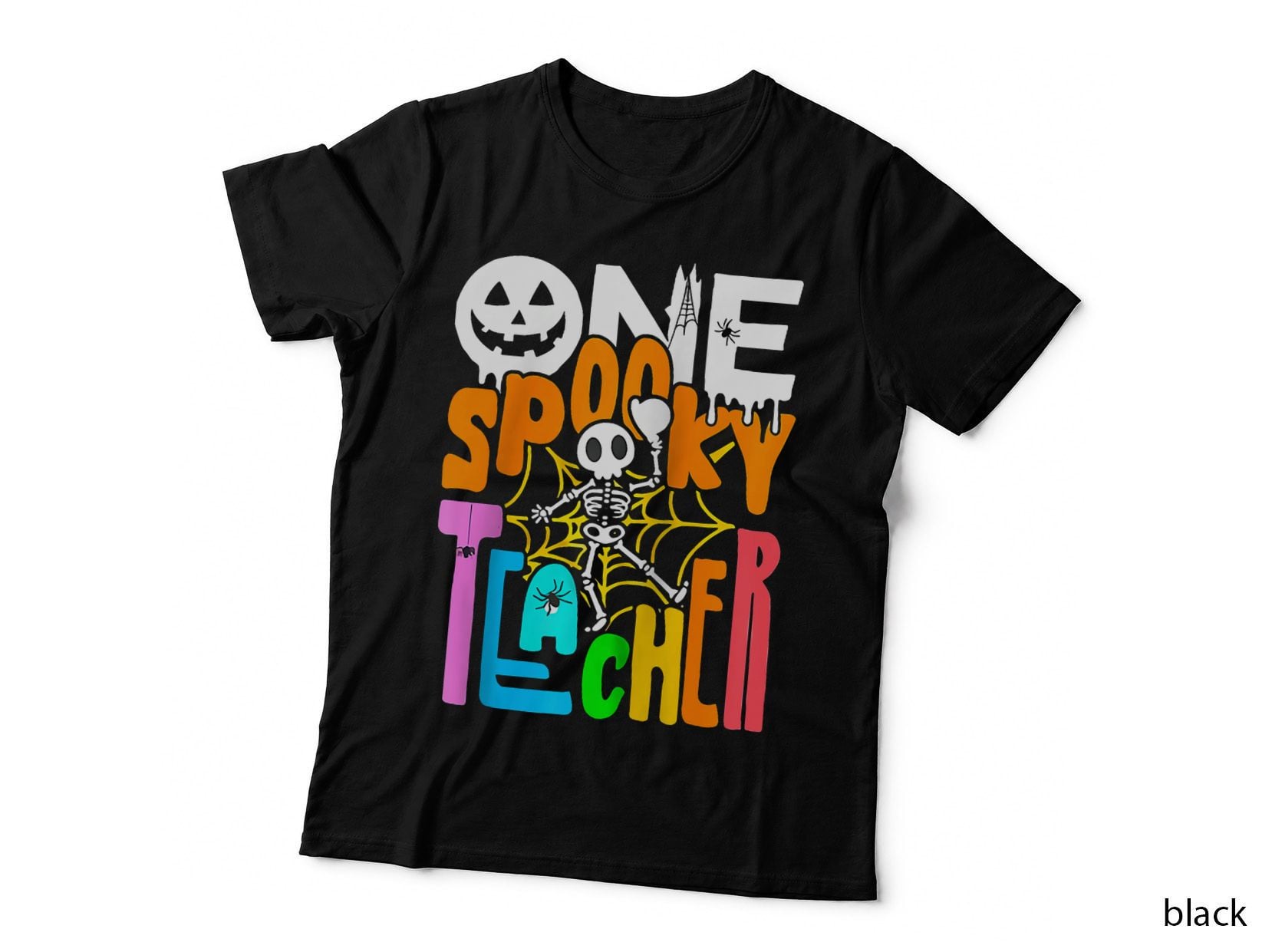 One Spooky Teacher Funny Skeleton Halloween Costume Gifts T-Shirt