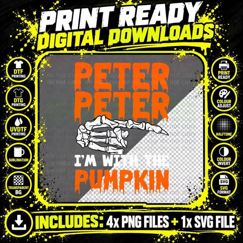Peter Pumpkin Eater T T-Shirt Png SVG Digital Bundle