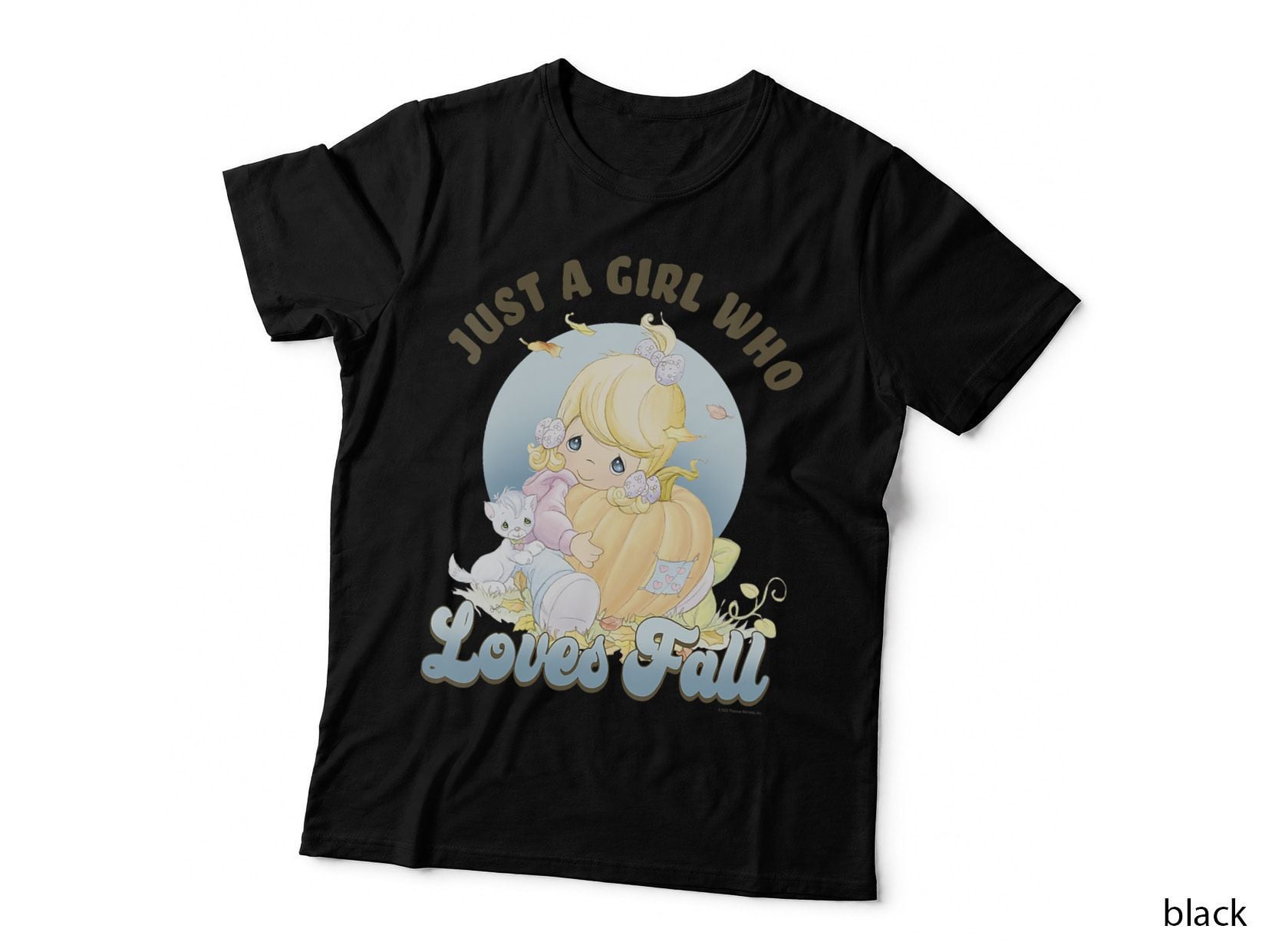 Precious Moments Just a Girl Who Loves Fall Pumpkin T-Shirt, Fall Tee