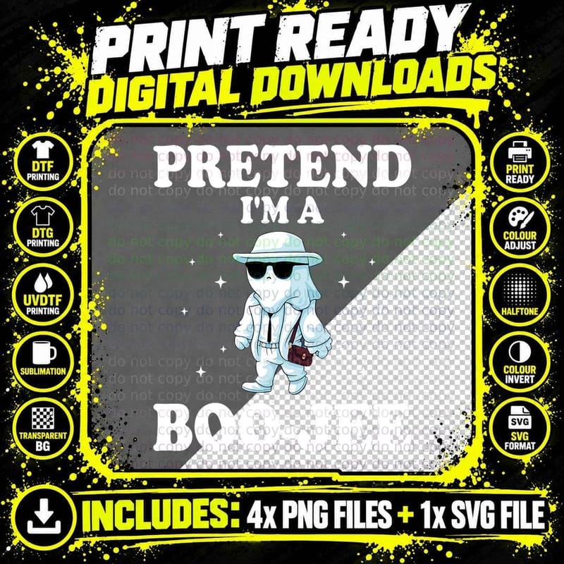 Pretend I'm a Boojee Ghost Halloween Costume Boo-Jee Png SVG Digital Bundle