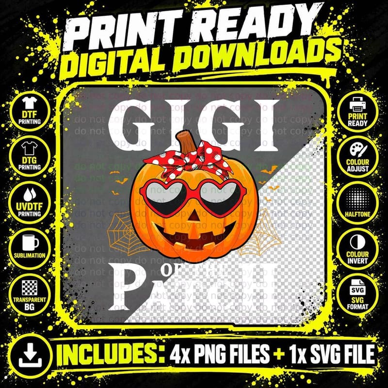Pumpkin Gigi of the Patch Family Halloween Costume Png SVG Digital Bundle