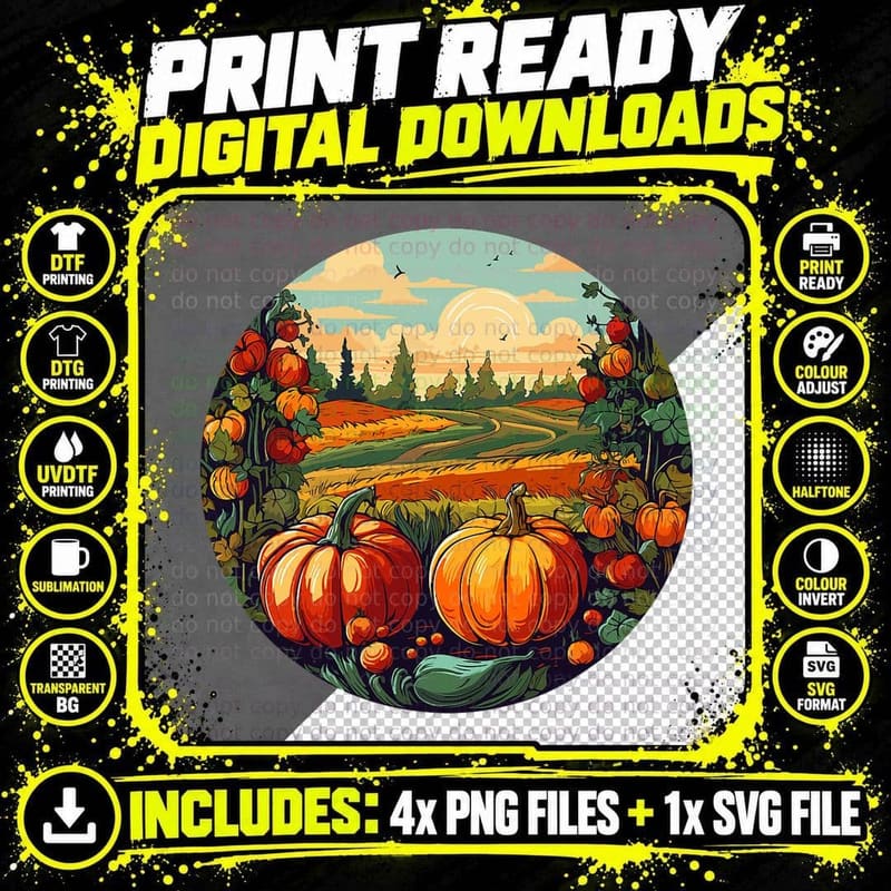 Pumpkin Vegetable Hobby Gardener Vegan Vegetarian Garden Png SVG Digital Bundle