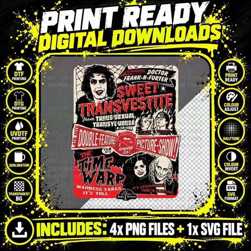 Rocky Horror Double Feature Picture Show - Dr. Png SVG Digital Bundle