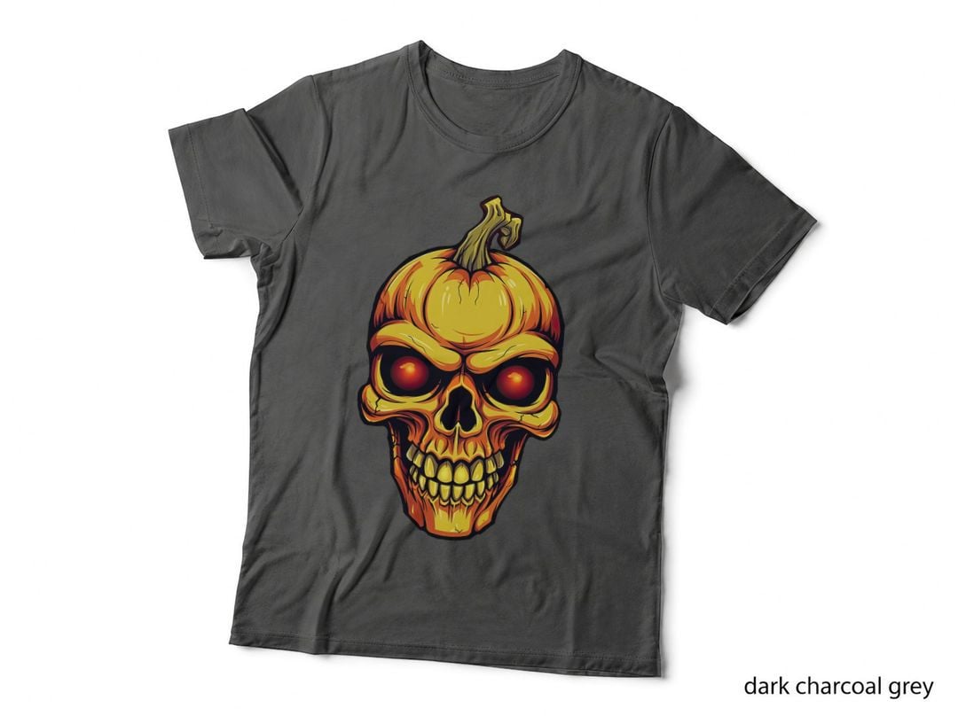 Scary Jack O Lantern Halloween Skull Pumpkin Face T-Shirt
