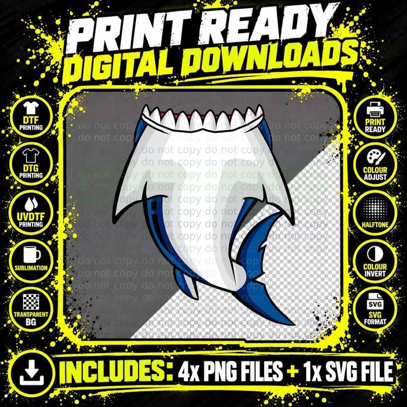 Shark Halloween Costume Cute Animal Men Women Kids Funny Png SVG Digital Bundle