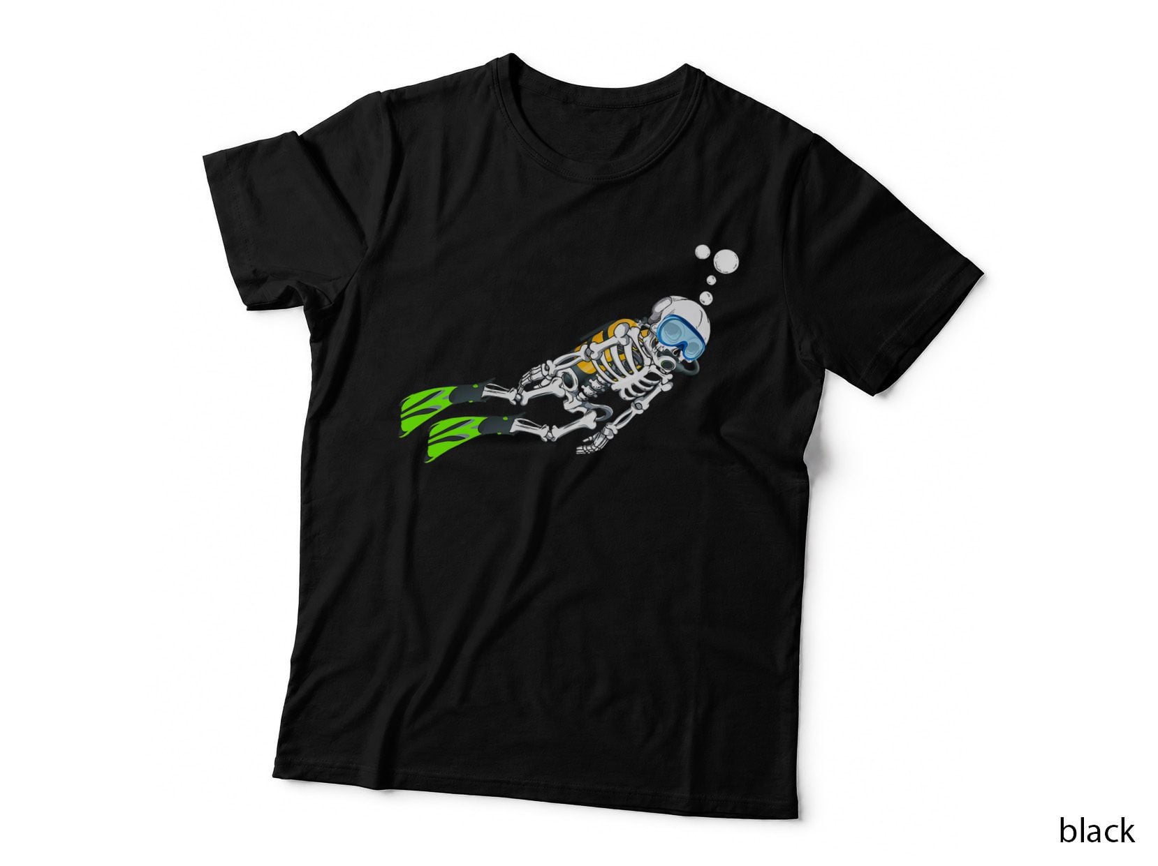 Skeleton Scuba Diving Halloween Diver T-Shirt