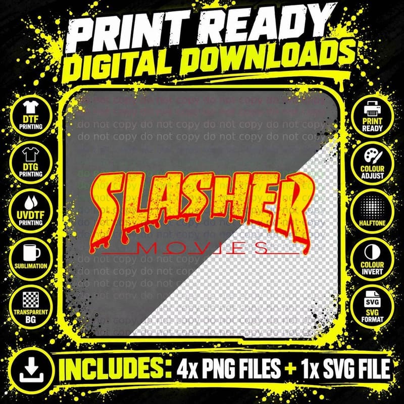 Slasher Movies Logo T-Shirt Png SVG Digital Bundle
