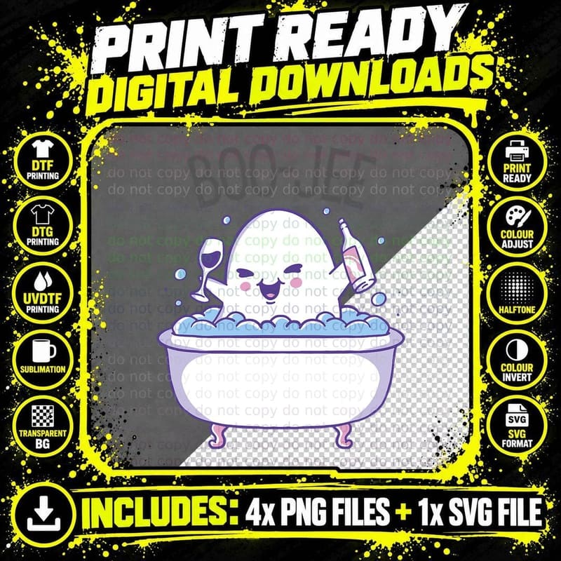 Spooky Season Boo-Jee Retro Groovy Halloween Cute Ghost Png SVG Digital Bundle
