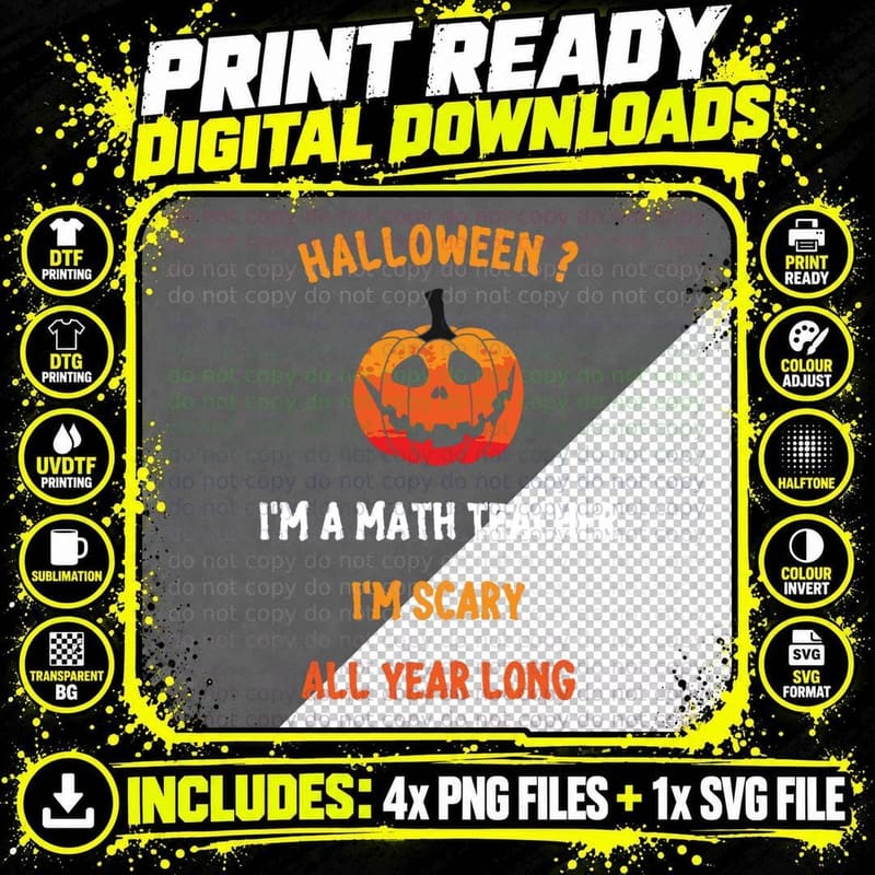 Teacher Halloween Funny Quote T-Shirt Png SVG Digital Bundle