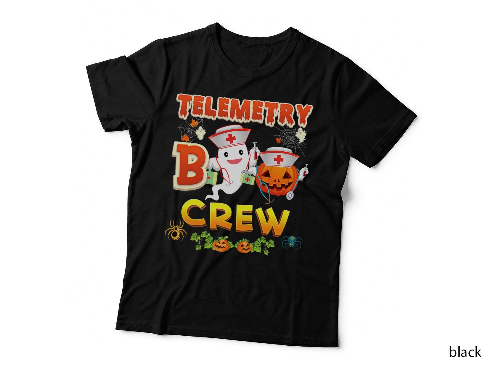 Telemetry Nurse Boo Crew Ghost Witch Halloween Pumpkin Horor T-Shirt