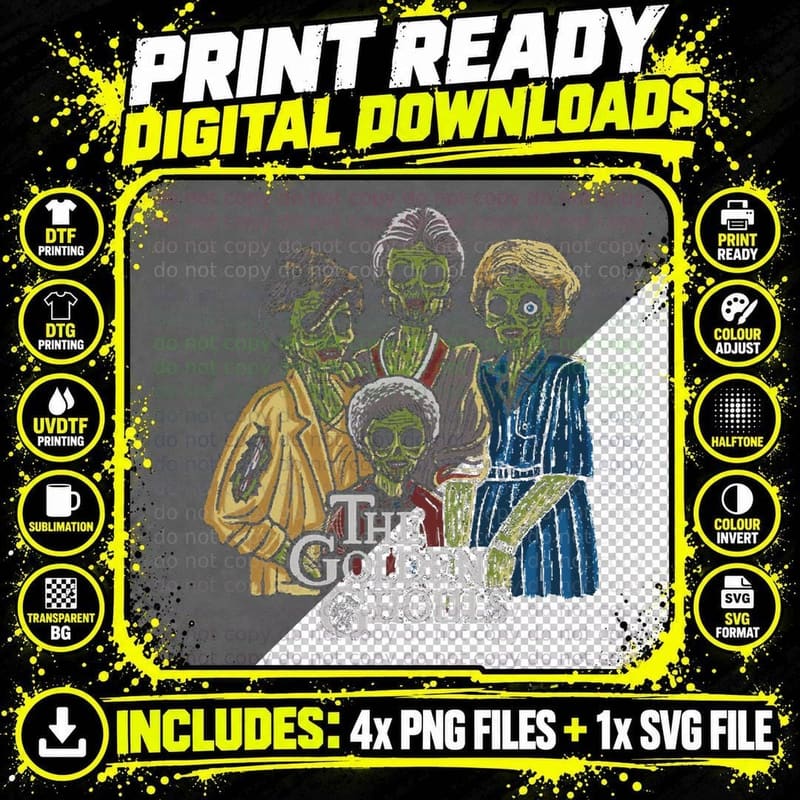 The Golden Ghouls T-Shirt Png SVG Digital Bundle