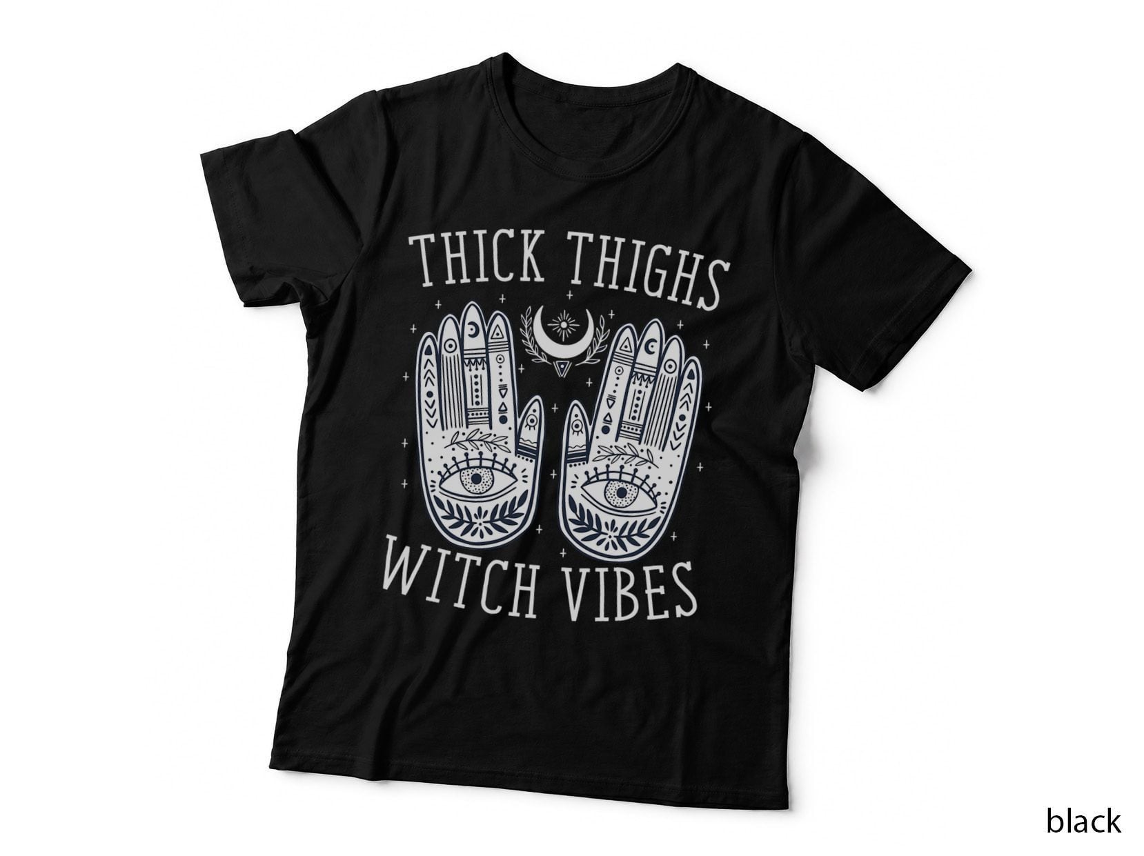 Thick Thighs Witch Vibes Halloween T-Shirt