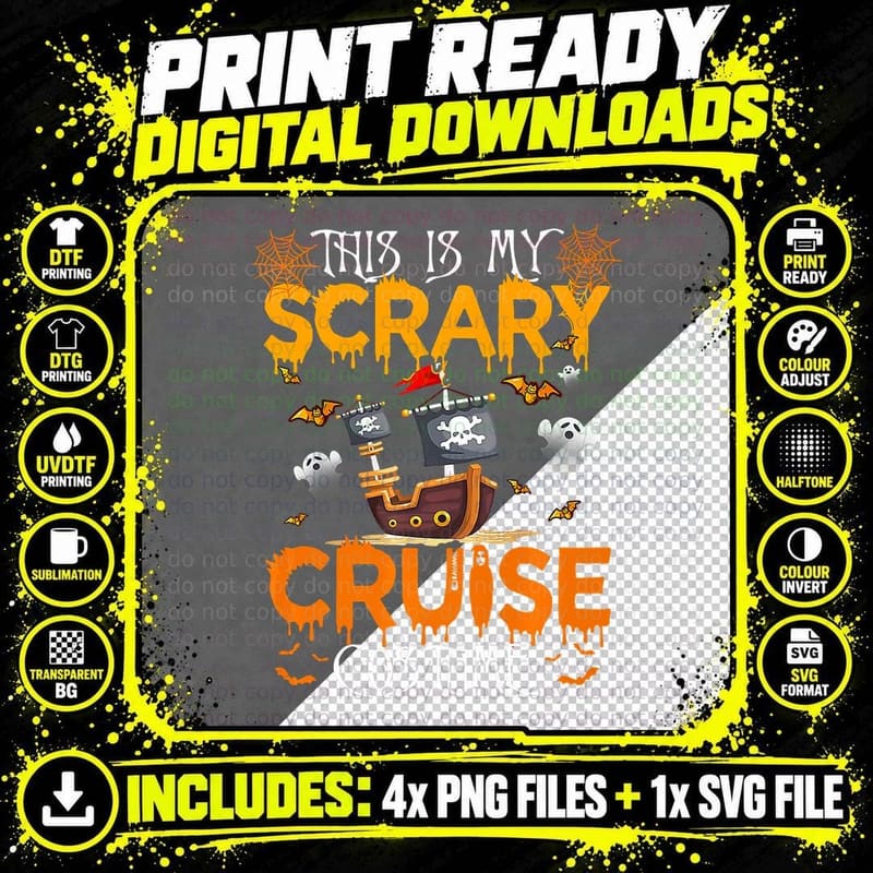 This Is My Scary Cruise Costume Halloween Sailing & Png SVG Digital Bundle