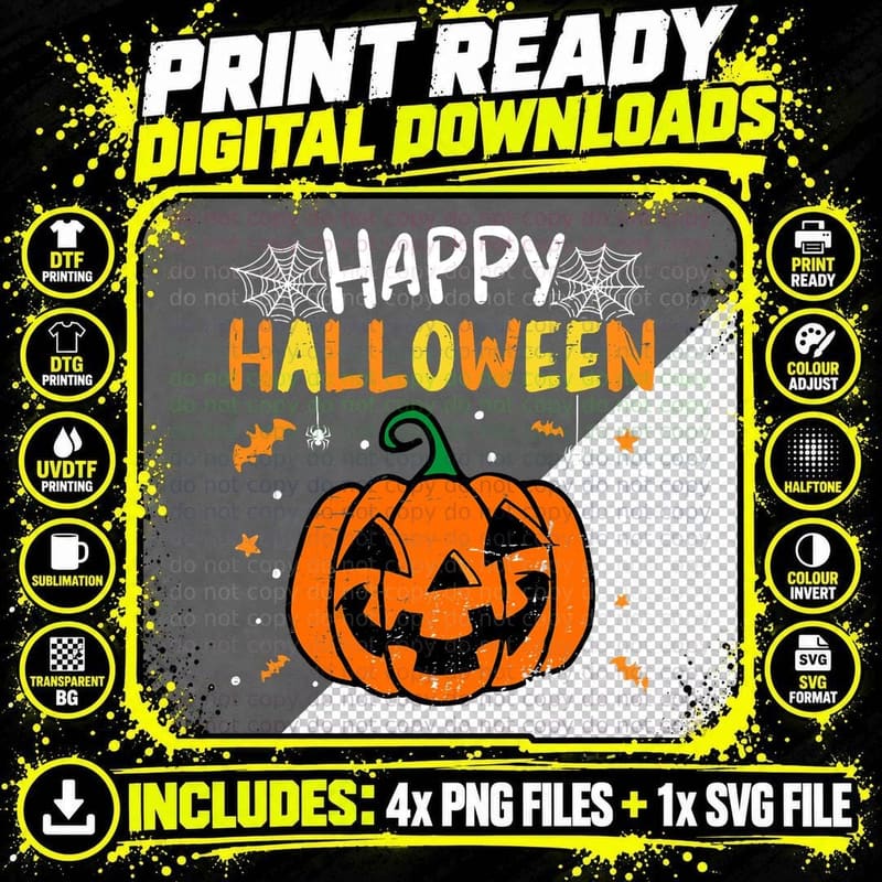 Trick or Treat Pumpkin Happy Halloween Shirts for Men Png SVG Digital Bundle