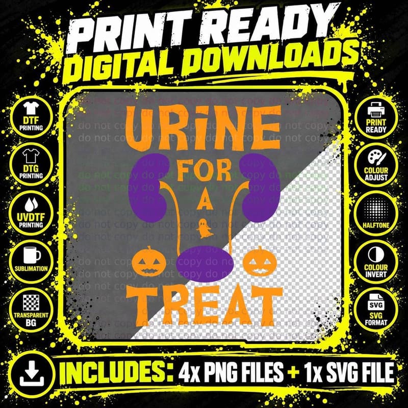 Urine for a Treat Candy - Funny Halloween Urologist Joke Png SVG Digital Bundle