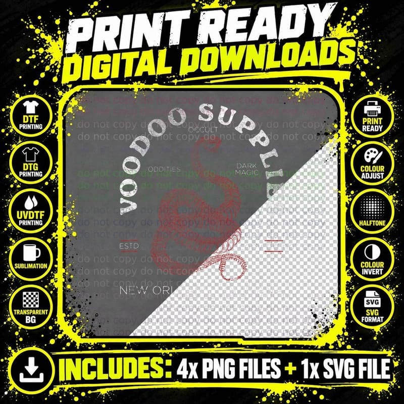 Voodoo Supplies New Orleans Louisiana Png SVG Digital Bundle