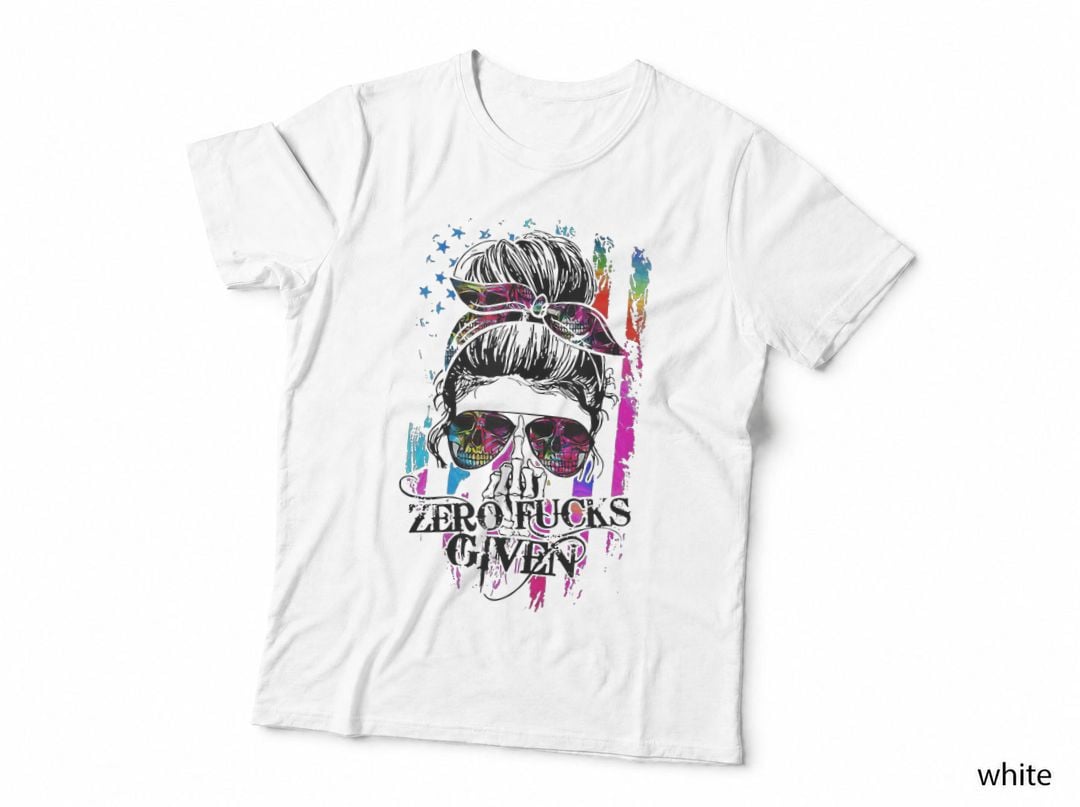 Zero Fucks Given Skull Women Flag Skeleton Rainbow, Women Gift T-Shirt