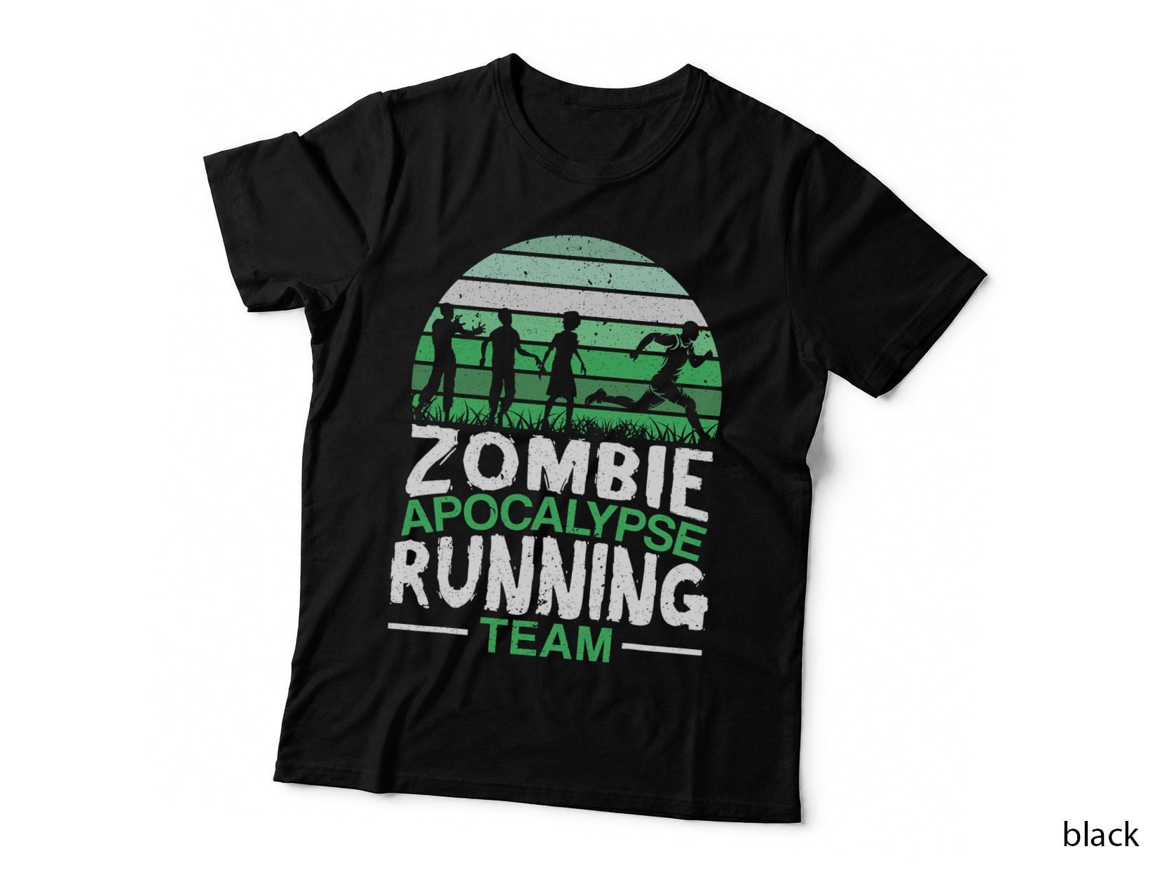 Zombie Apocalypse Running Team Halloween Trick or Treat T-Shirt