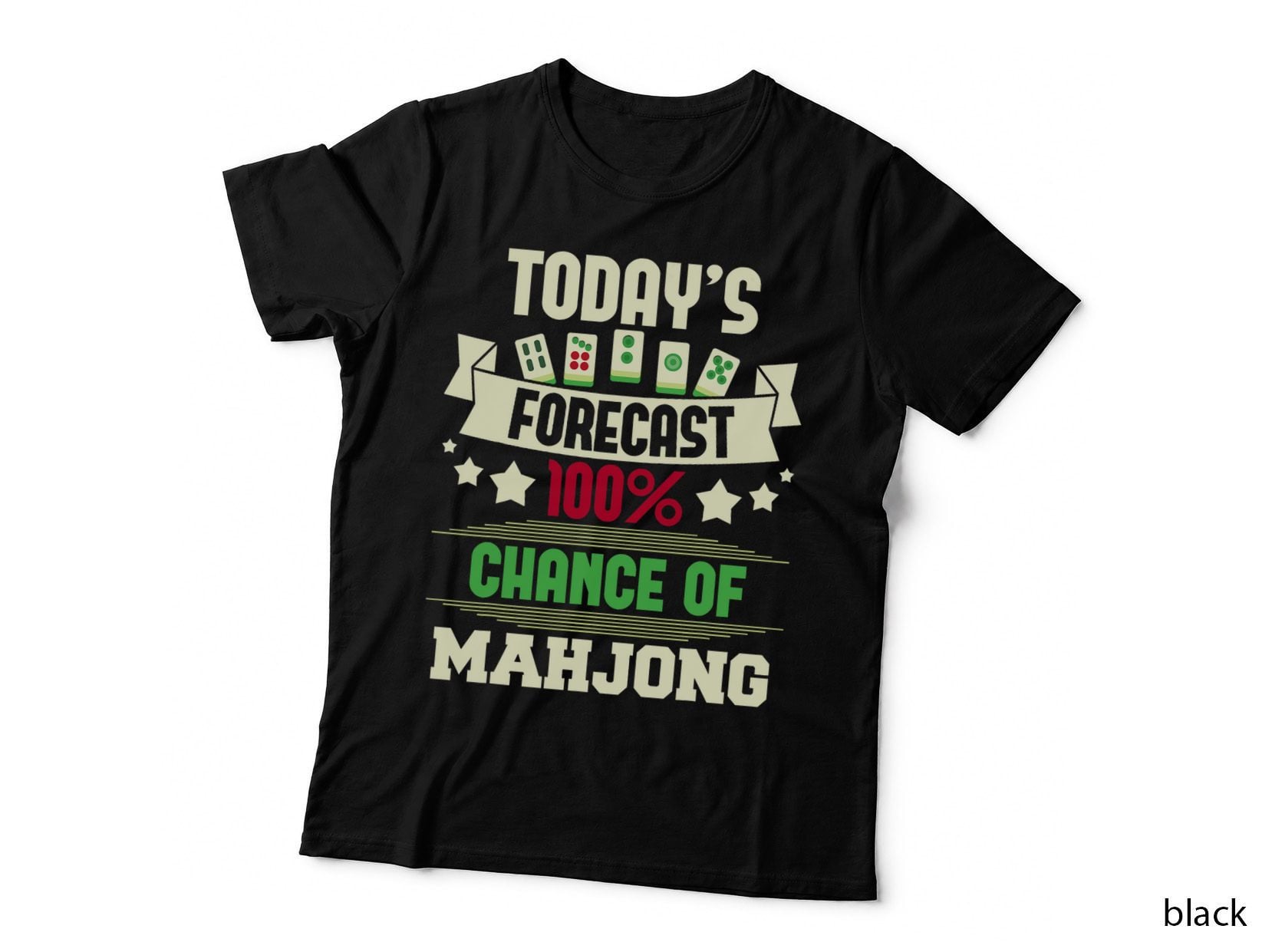 100 Chance of Mahjong - Casino Player Gambling Tiles Deck T-Shirt