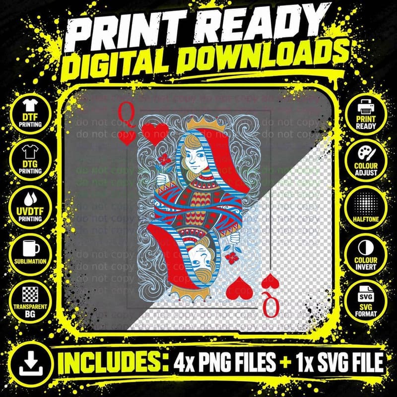 2 Of 2 King and Queen Matching Poker T Shirts for Png SVG Digital Bundle