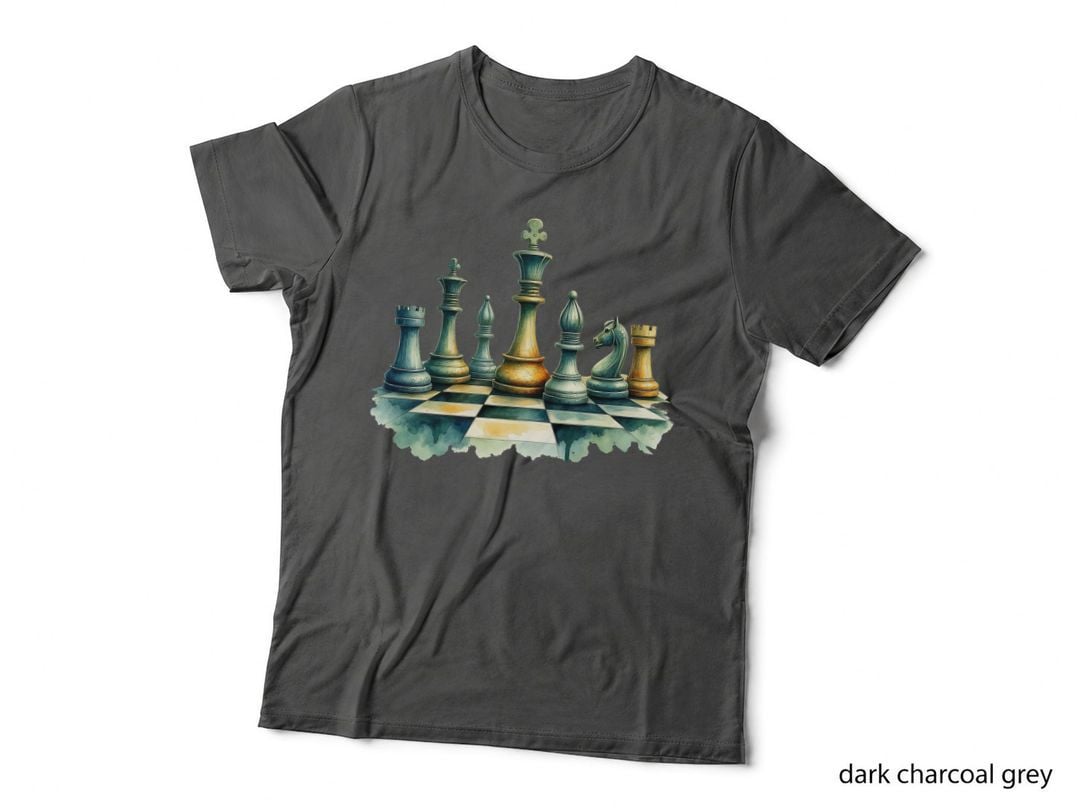Antique Chess Pieces on Board Strategy King Game Player Gift T-Shirt
