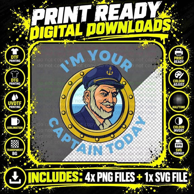 Boat Life Sailing Captain Boating Skipper Sailor Seamen Png SVG Digital Bundle