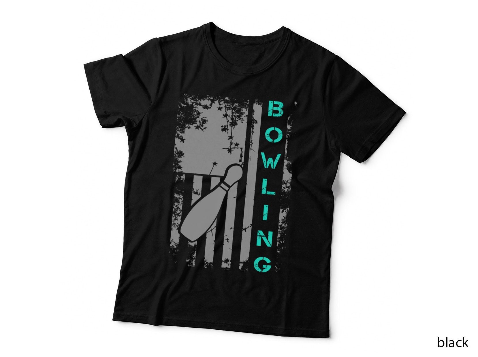 Bowling T-Shirt, Bowling Alley Silhouette Graphic Tee