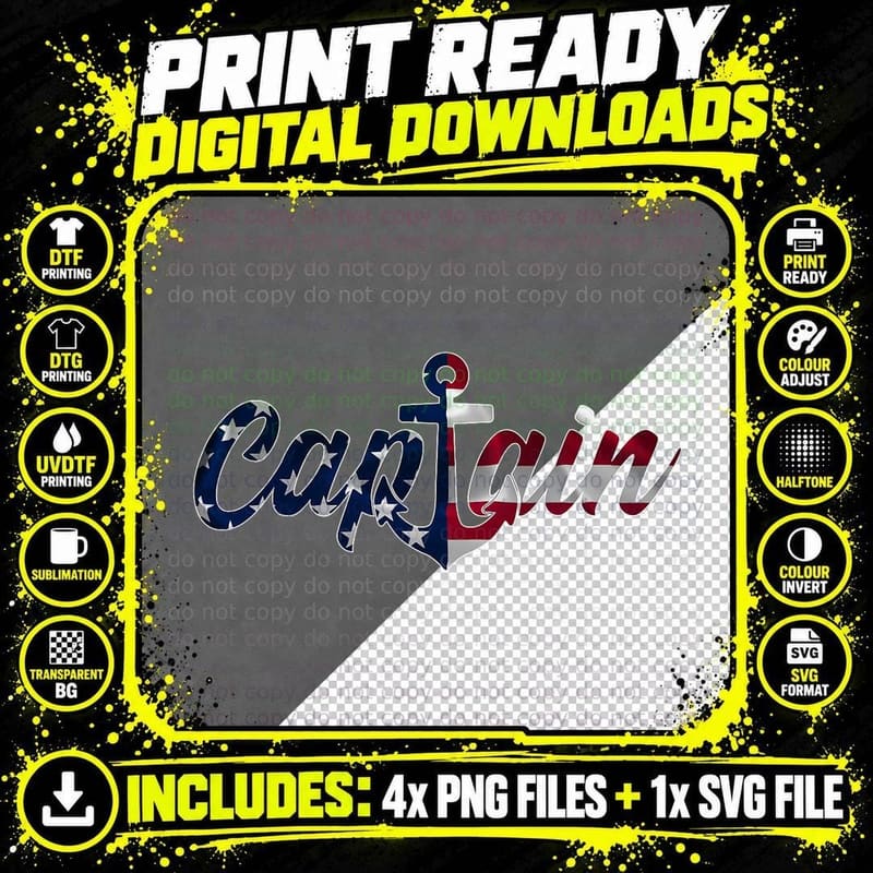 Captain Sailing Boat Sailing, Captain T-Shirt Png SVG Digital Bundle