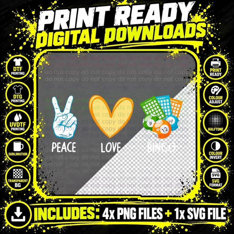Cool Bingo for Men Women Bingo Caller Player Casino Png SVG Digital Bundle