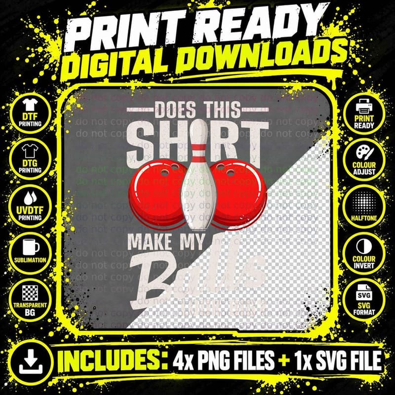 Cool Bowling Design for Men Women Bowling Ball Sport Png SVG Digital Bundle