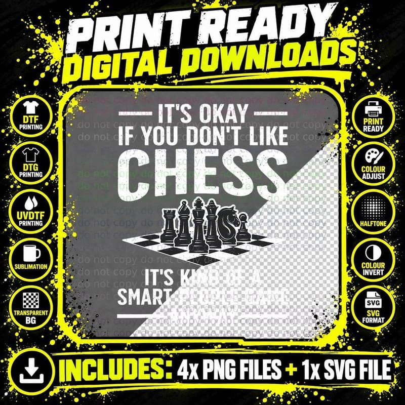 Cool Chess Players Art for Men Boys Kids Chess Lover Png SVG Digital Bundle